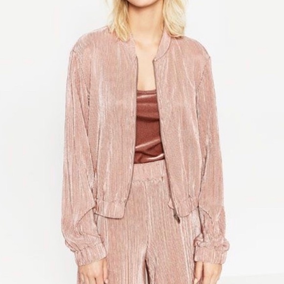 Zara Basics Bomber Jacket Small Blush Pink - Picture 1 of 8